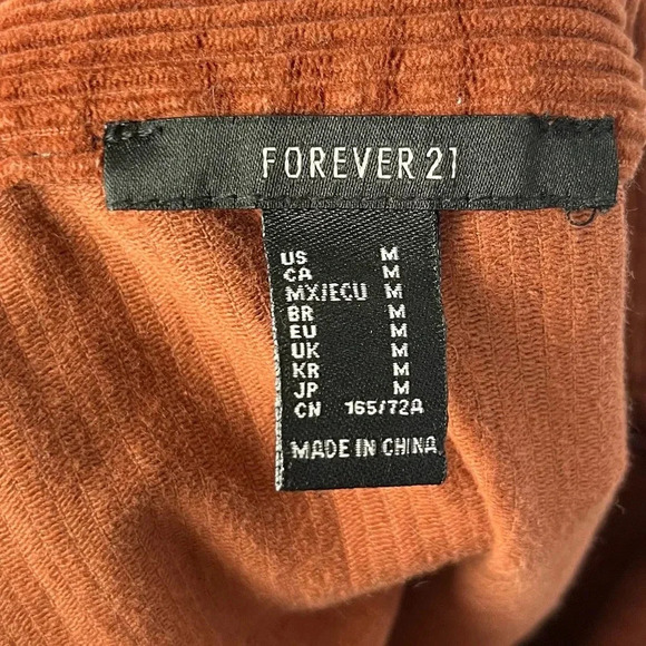 Forever 21 Rust Orange Pocket Front Corduroy Mini Skirt M - Picture 5 of 5